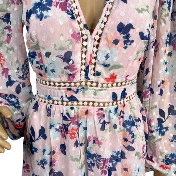 NWT Sage + Paige Wildflower Forever Floral Puff Sleeve Mini Dress SZ S - Picture 5 of 11